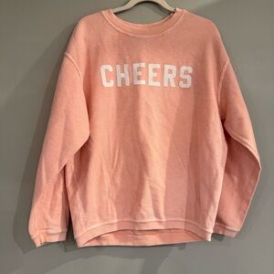 Cheers Pink/Coral oversized Ribbed Sweatshirt